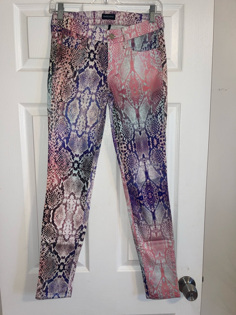 Marciano Multicolor Pink Purple Snakeskin Print Pants